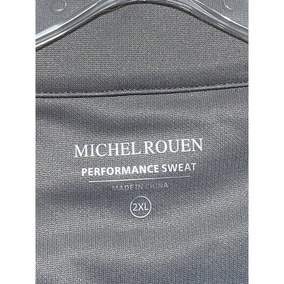 Michel Rouen Performance Sweat 1/4 Zip Pullover Sky Blue Light Gray Mens 2XL NWT - Picture 5 of 9